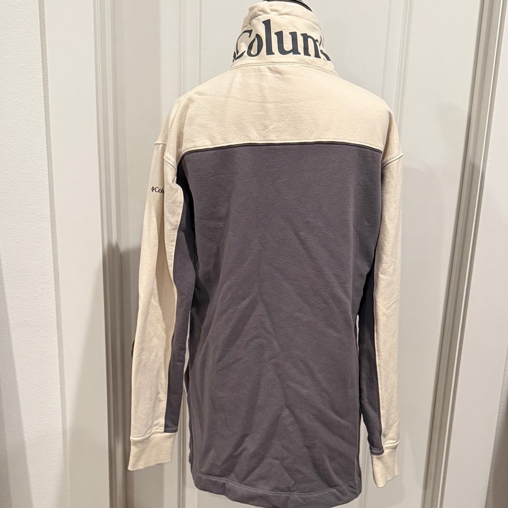 Columbia Cream and Gray Cowl Neck Sweatshirt Tunic Size Medium - Picture 3 of 6